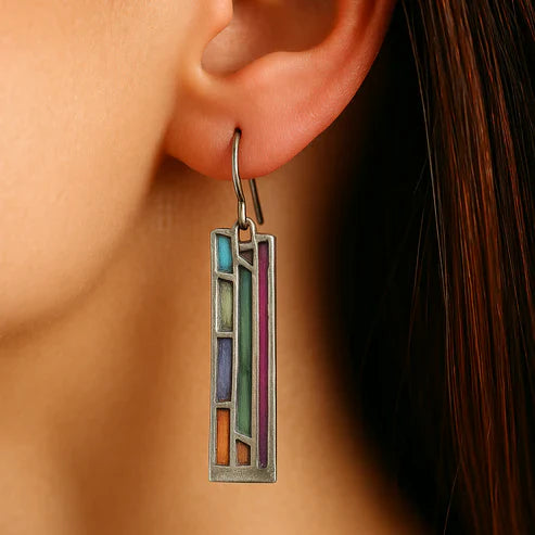 Vintage Mosaik silver earrings