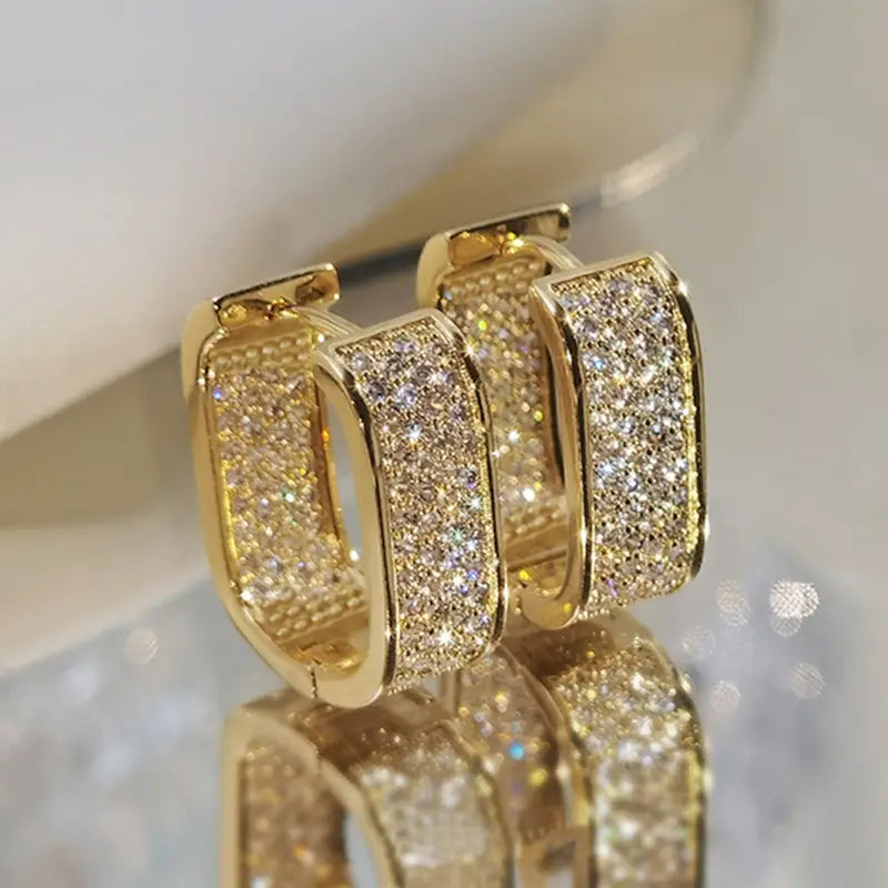 Luxury Crystal Hoop Earrings
