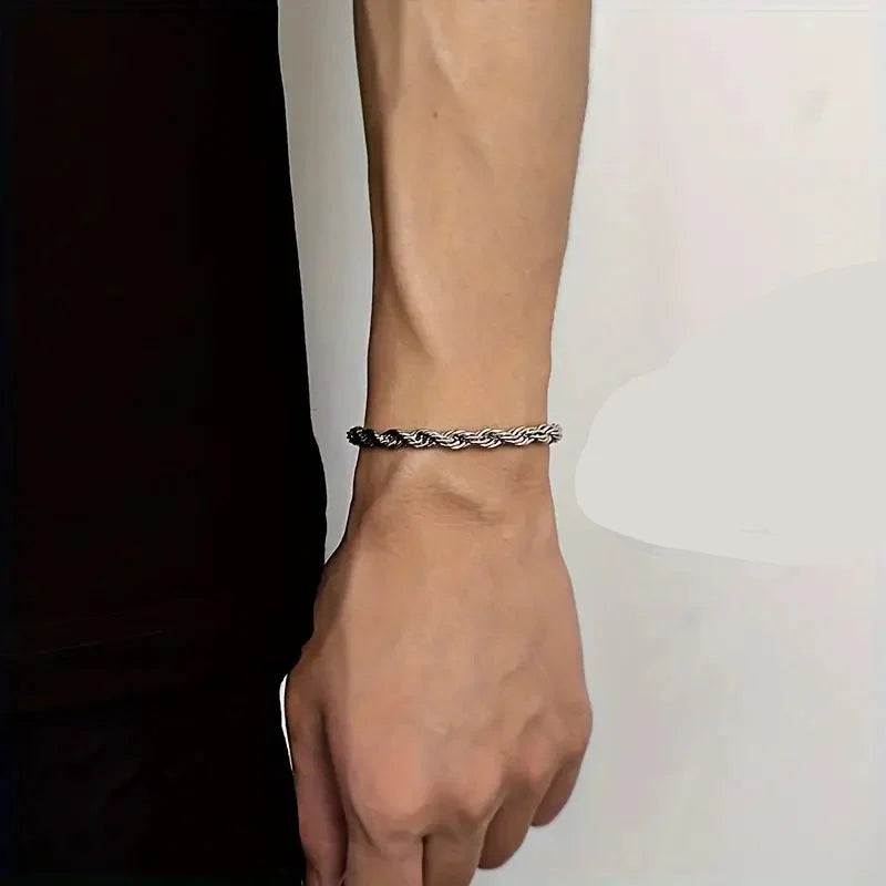 Stainless Steel Cuban Link Chain Bracelet Polished Finish