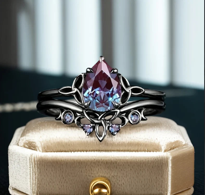 Purple Stone Layered Ring