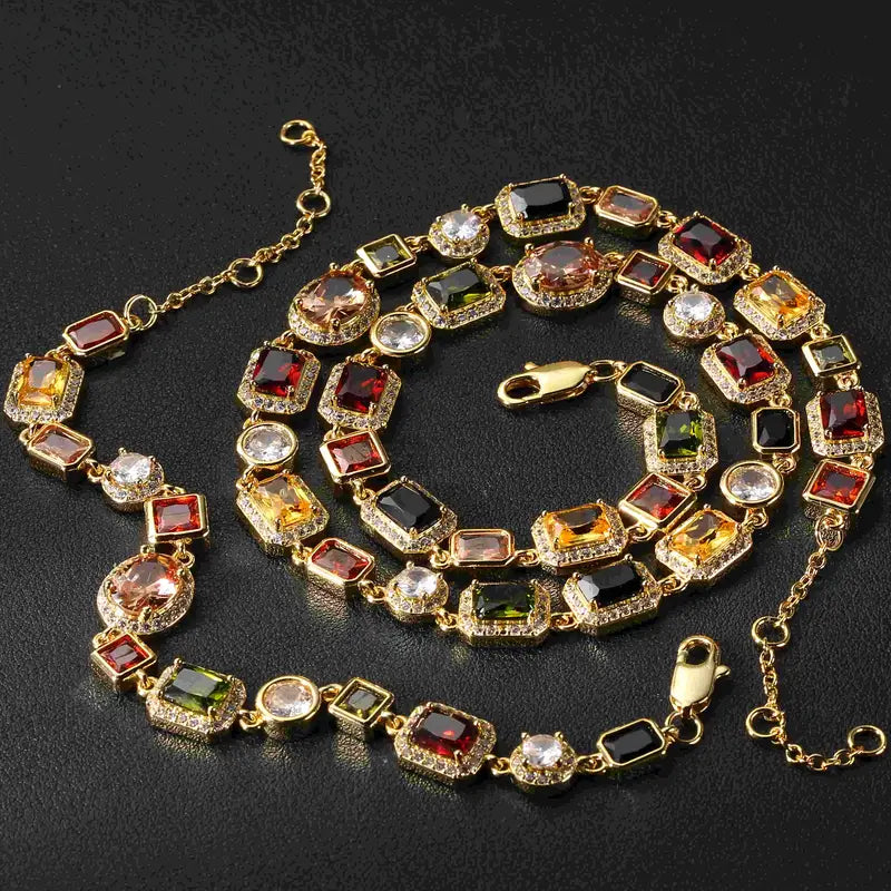 Bold Stainless Steel Mens Luxury Necklace Bracelet