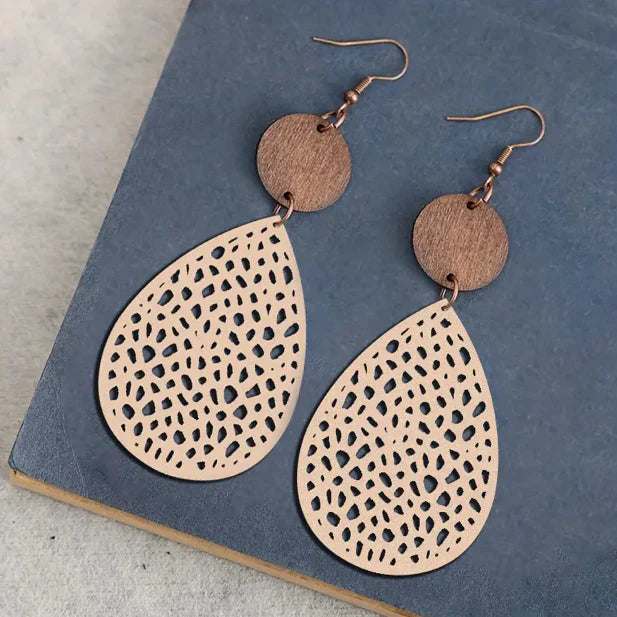 Vintage leather dangle earrings