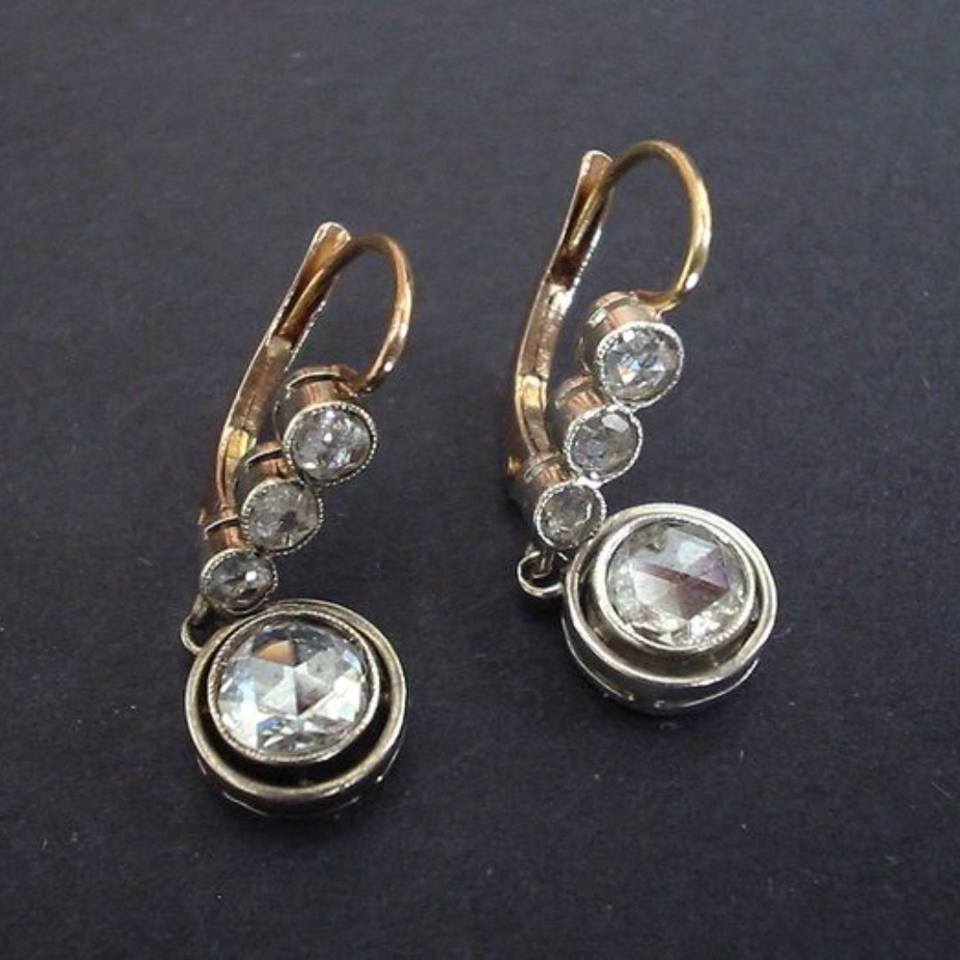 Vintage Gold Zirconia Earrings