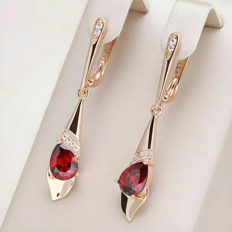 Exquisite Red Crystal Earrings