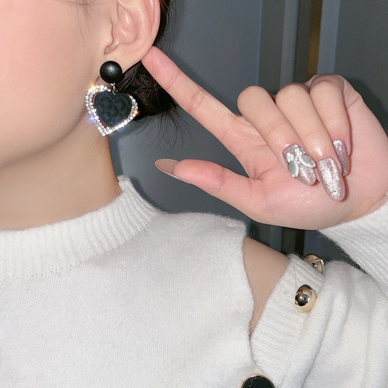 Dark Heart Gold Earrings