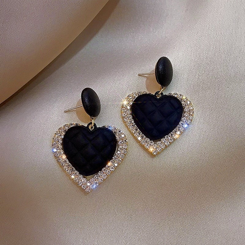 Dark Heart Gold Earrings