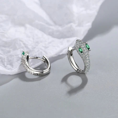 Silver Snake Earrings