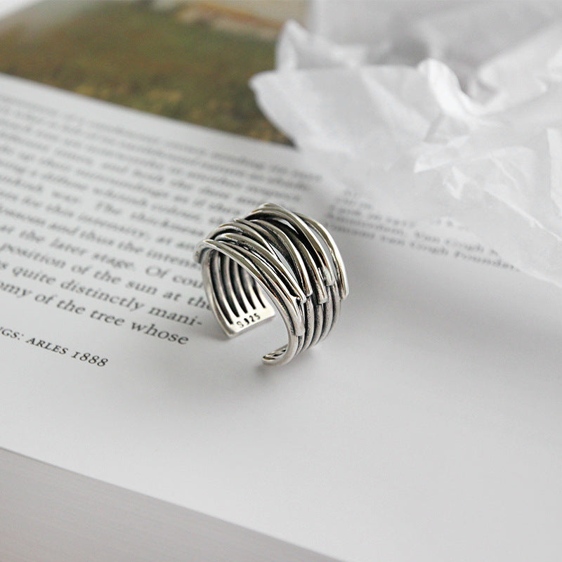 Elegant and Sparkling Adjustable Silver Ring