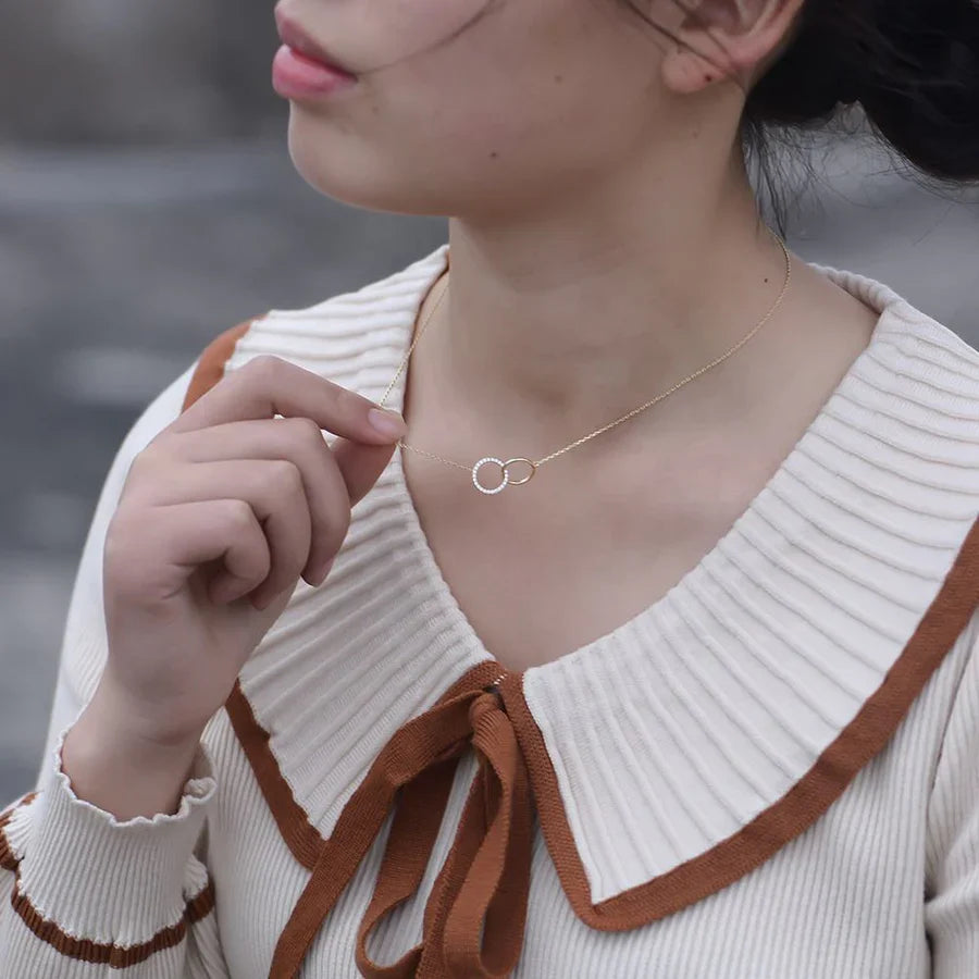 Round Circle Cubic Zircon Necklace