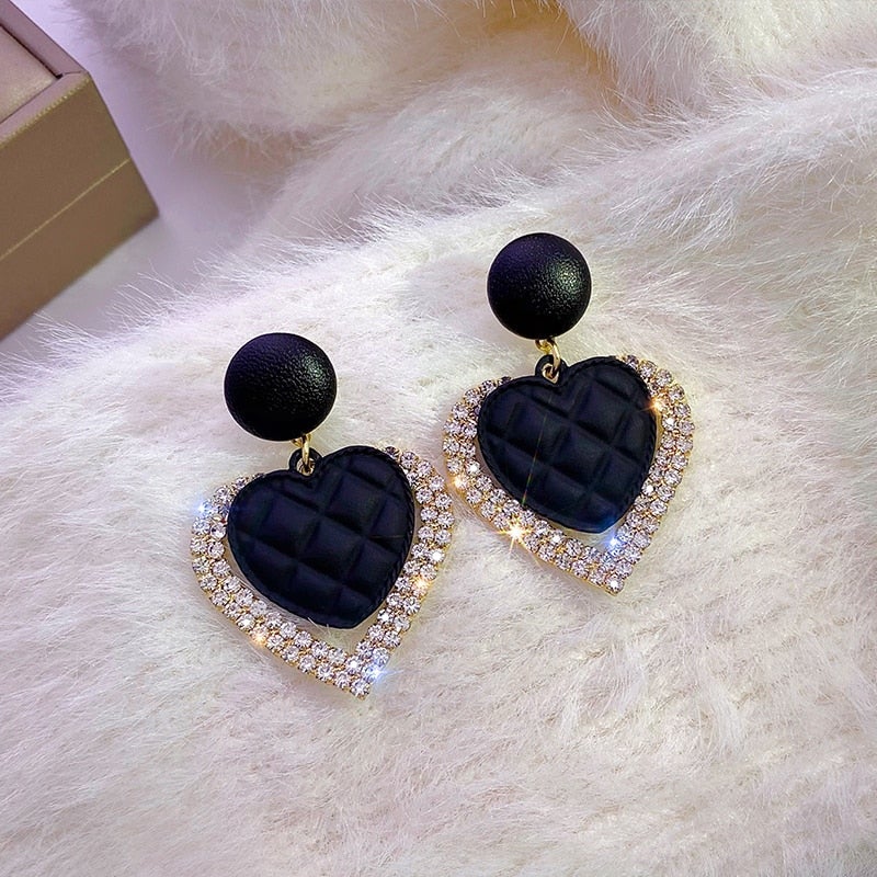 Dark Heart Gold Earrings