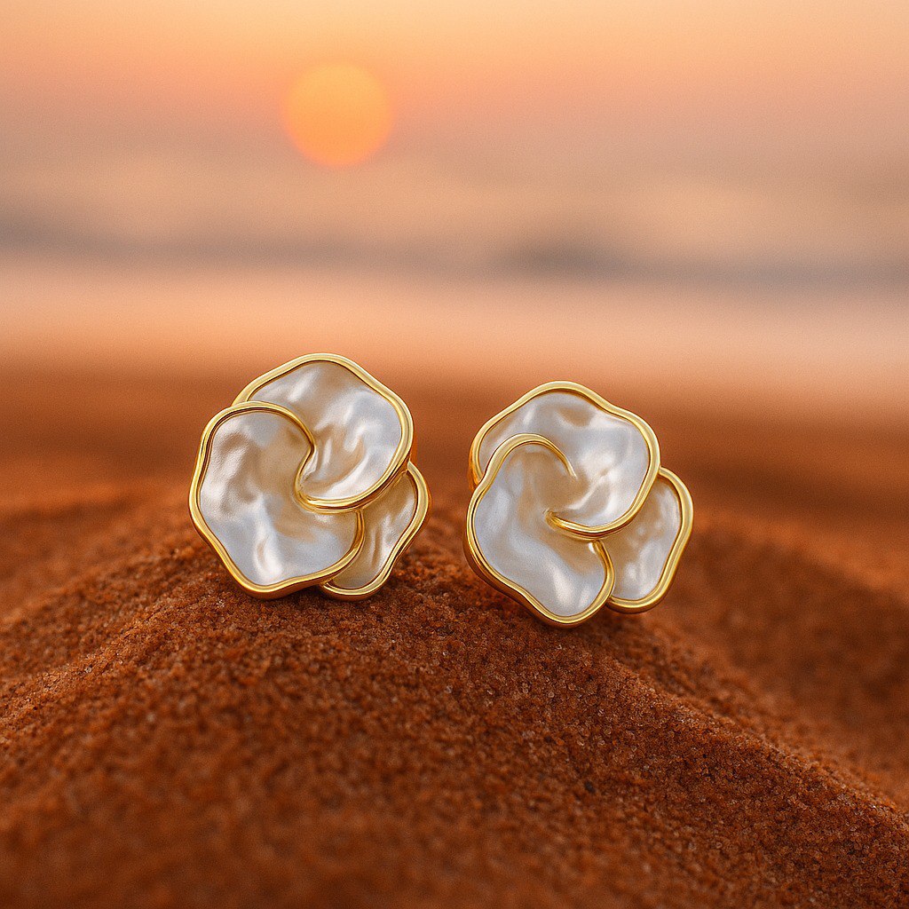 Cynthia | Gold Earrings with Pearls