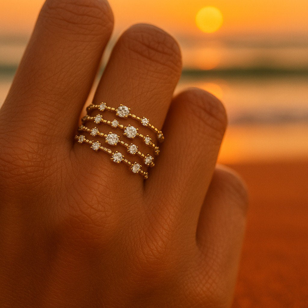 Pelagia | Set of Golden Rings