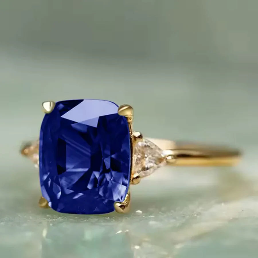 Josephine | Gold Ring With Blue Zircon