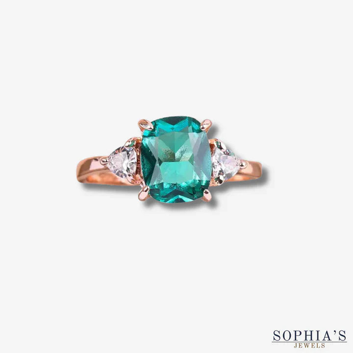 Josephine | Gold Ring With Green Zircon