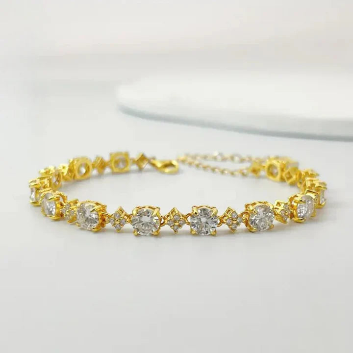 Gold Plated Moissanite Tennis Bracelet