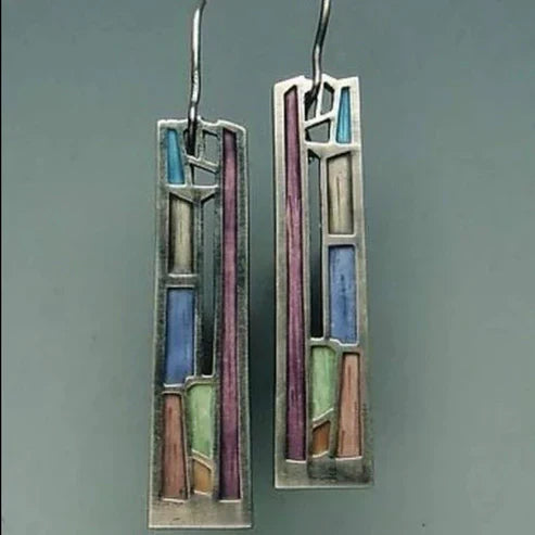 Vintage Mosaik silver earrings