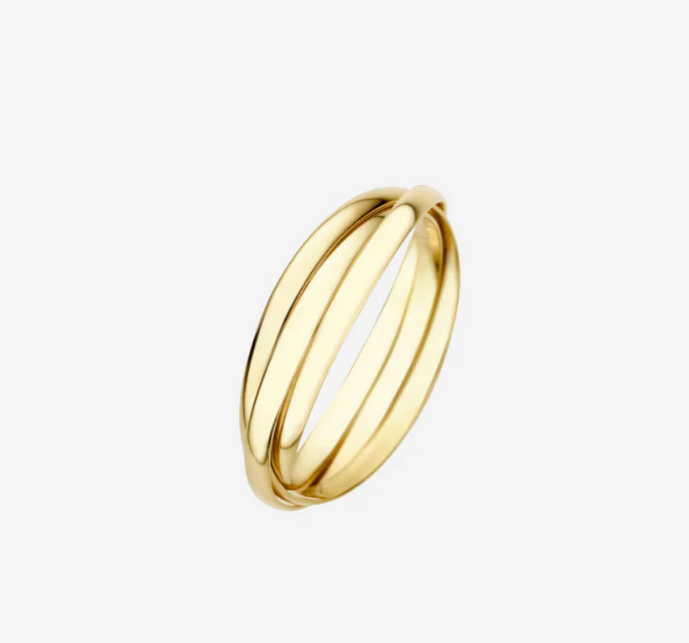 Lina Triple Band Ring | 14K Gold Finish