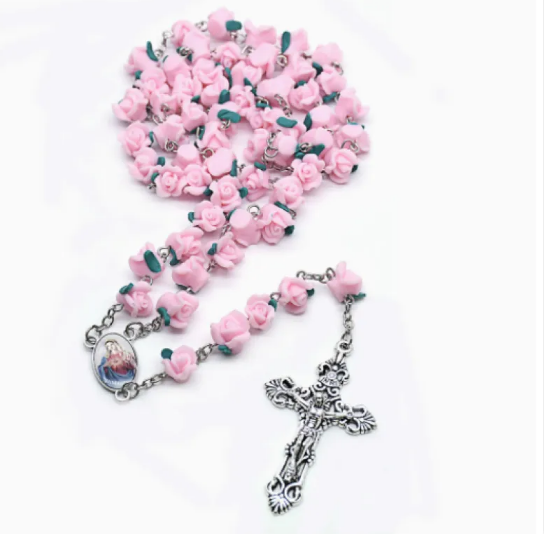 Rose Rosary Necklace
