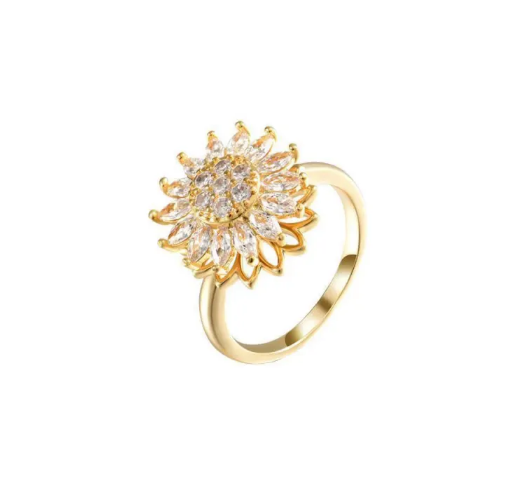 Rotating Sunflower Ring