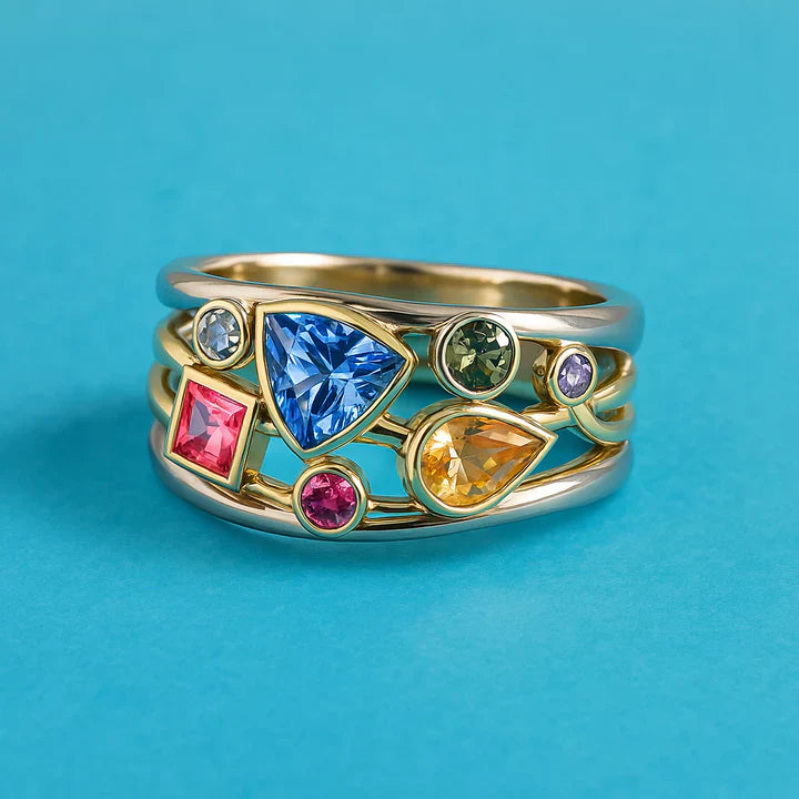 Vintage Colorful Zirconia Ring