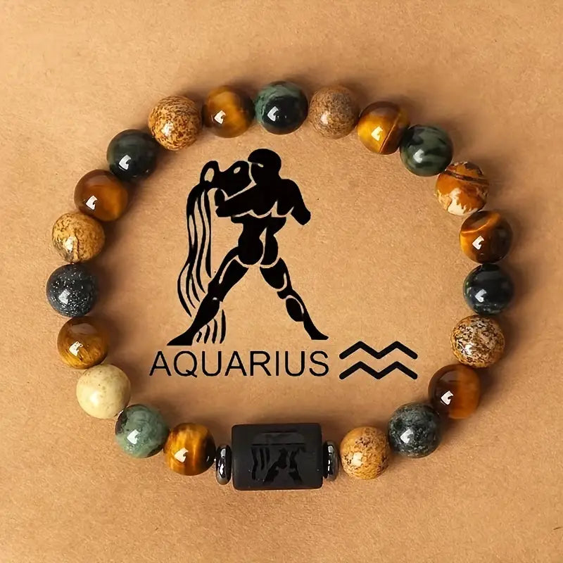Zodiac Natural Stone Beaded Bracelet