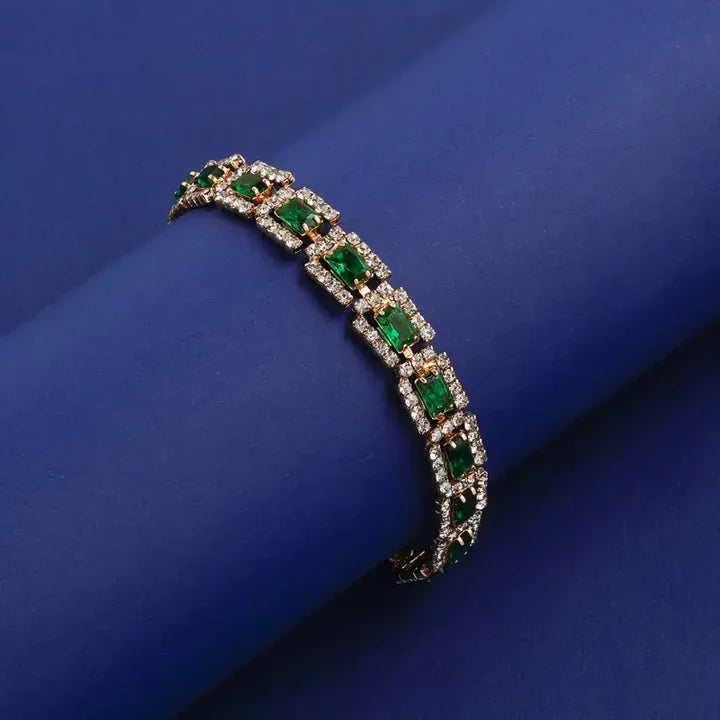 Emerald Green Statement Gold Bracelet