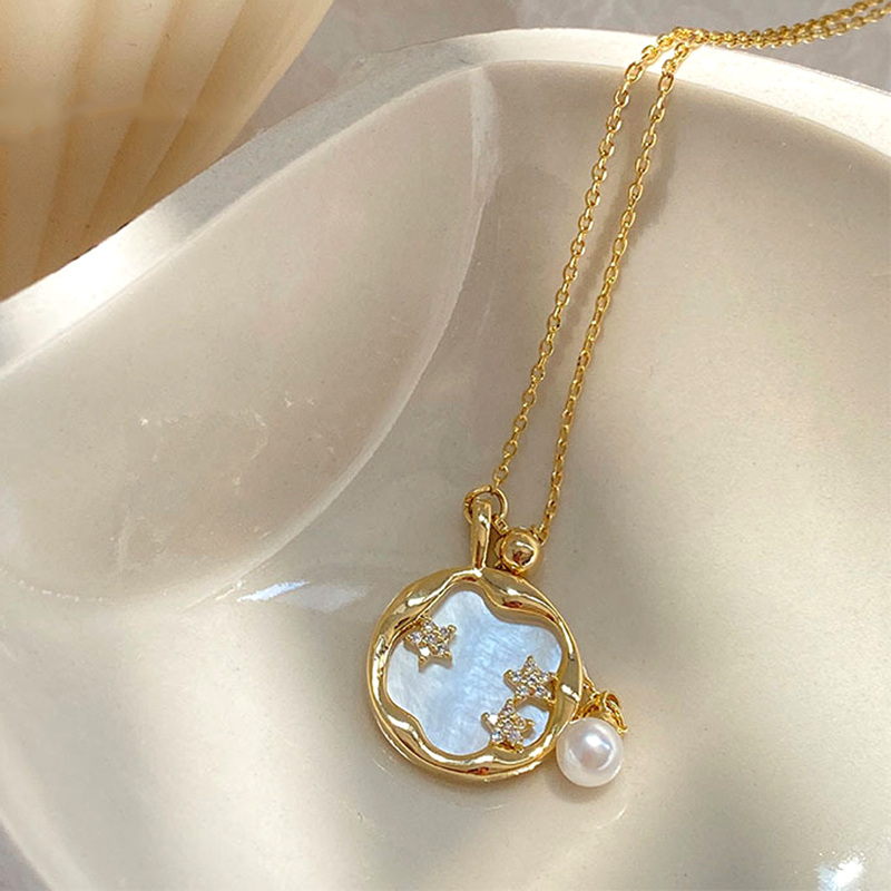 Moonstone Necklace with Gold Pearl