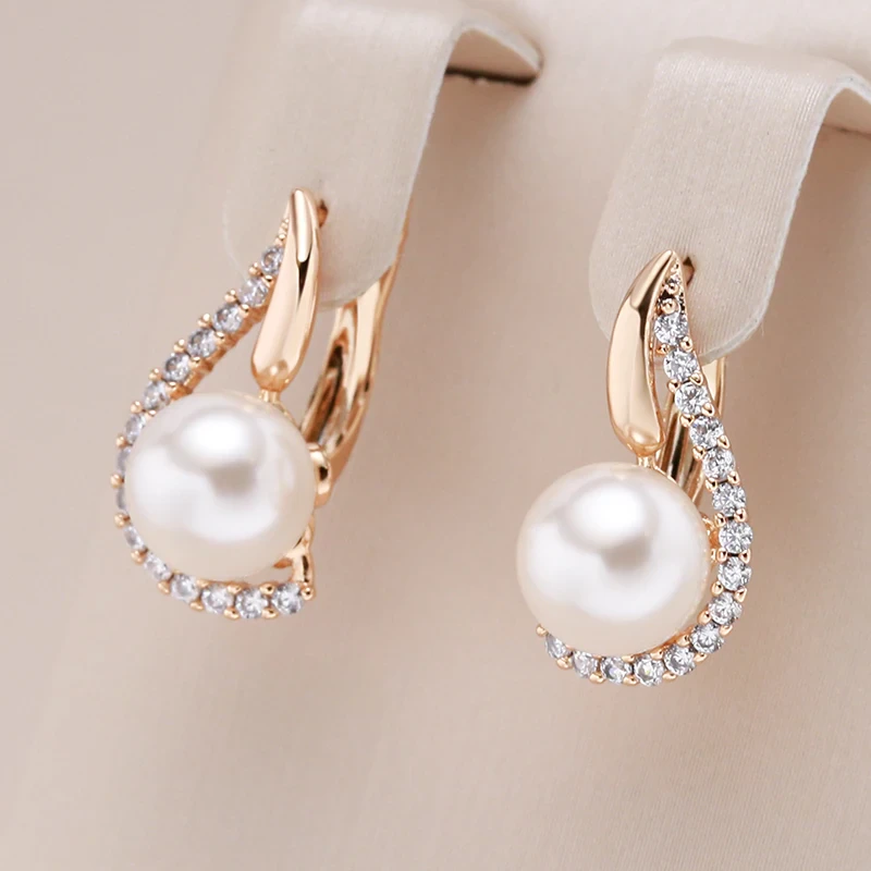Elegant earrings adorned with sparkling pearls