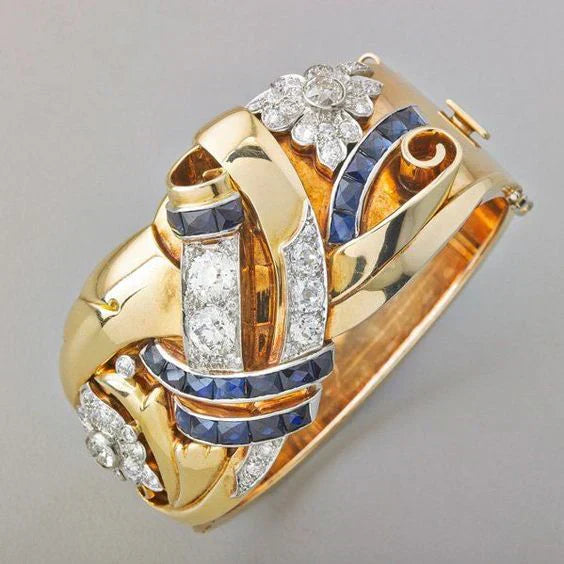 Vintage Gold Ring with Colored Zirconia