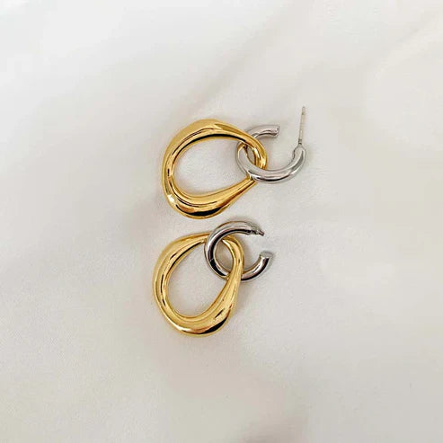 Vintage Bicolor Metal Earrings